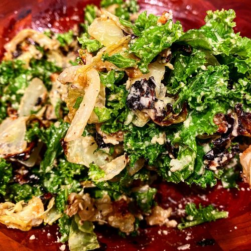 Roasted Cabbage & Kale Caesar